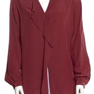 Tomas Maier Soft Draped Blouse in Brick Red / Rose